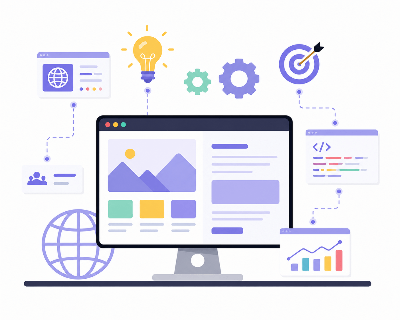 WebNetwork digital workspace showing web development, data analytics, and creative design capabilities